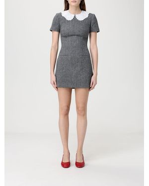 Self-Portrait Wool Blend Mini Dress - Blue