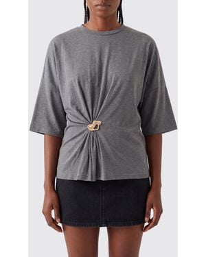 Essentiel Antwerp Camiseta Drapeada De Viscosa Con Hombros Caídos - Gris