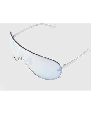 Gucci Aviator-Style Shield Sunglasses - White