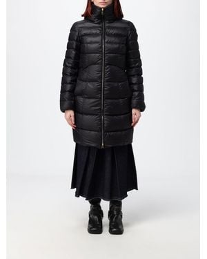 Peuterey Knielange Gesteppte Nylon-Daunenjacke Mit Kapuze Und Eingrifftaschen - Schwarz