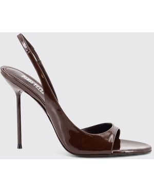 Paris Texas Lidia High-Heeled Patent Leather Slingback Sandals - White