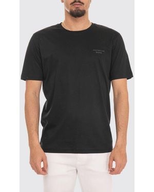 BOSS Cotton Crew-Neck T-Shirt With Tone-On-Tone Logo On The Chest - Black