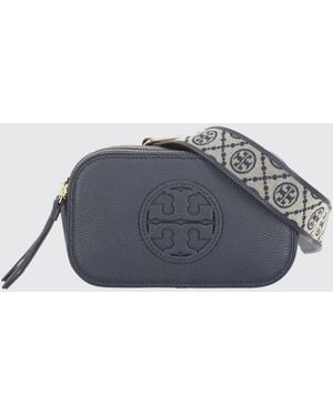 Tory Burch Bolso Miller Mini De Piel Granulada - Gris