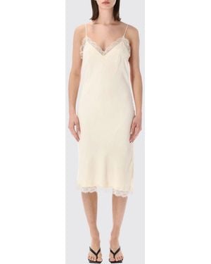 Rohe Silk Blend Slip Dress With Lace Inserts - White
