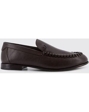 Fendi Leather Loafers With Stitching - White