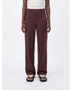 Patrizia Pepe Straight Viscose Blend Pants - Purple
