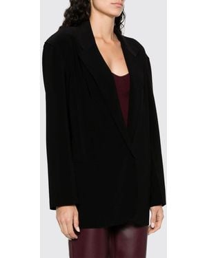 Norma Kamali Single-Breasted Relaxed Fit Blazer With Lapels And Concealed Closure - Black