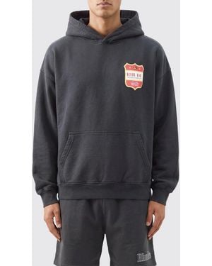 Rhude Cotton Hoodie With Contrast Back Logo - Gray