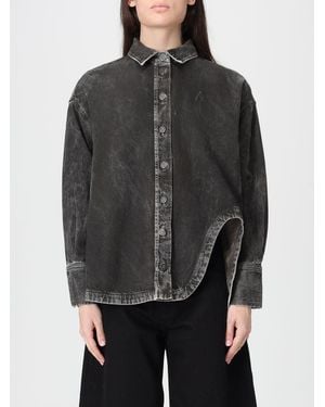 The Attico Cotton Denim Shirt - Gray