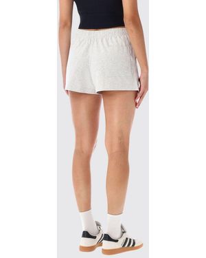 Sporty & Rich Sporty &Amp Rich Cotton Shorts With Elasticated Waistband And Contrast Logo - White