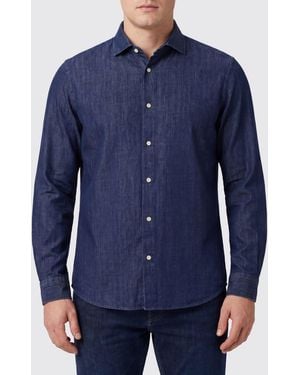 Boglioli Slim-Fit-Hemd Aus Baumwolle Mit Französischem Kragen - Blau