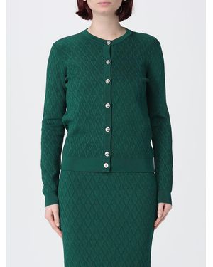 Versace Viscose Cardigan With Jacquard Logo - Green
