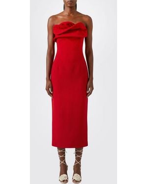 Magda Butrym Wool Blend Midi Dress - Red