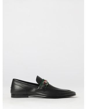 Gucci Como Leather Loafers With Horsebit Detail And Web Stripe - White