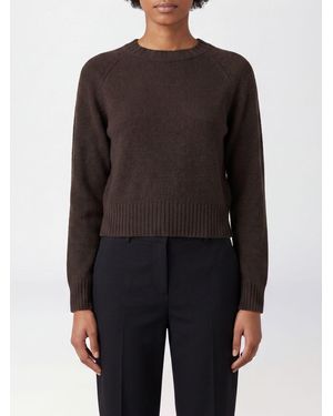 Allude Jersey De Cuello Redondo De Cachemira De Manga Larga Con Bajo Acanalado - Negro