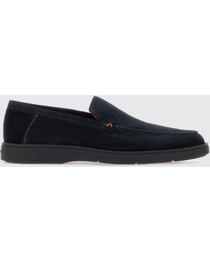 Santoni Wildleder-Loafer Mit Erhabener Schürzennaht Und Gummisohle - Weiß