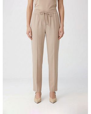 Dondup Straight Viscose Blend Trousers - Natural