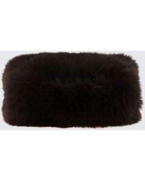 Yves Salomon Classic Pure Fox Fur Gloves - Black