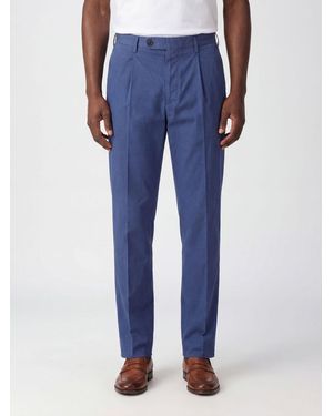Incotex Slim Fit Cotton And Linen Blend Chino Pants - Blue
