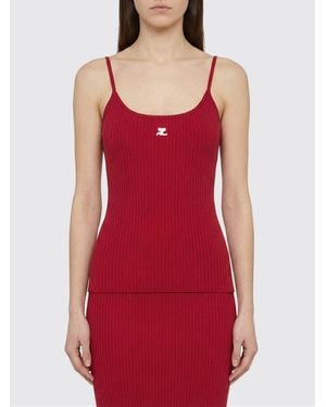 Courreges CourrÈ Ges Ribbed Jersey Tank Top - Red