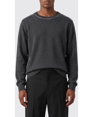 MM6 by Maison Margiela Contrast Stitch Wool Crewneck Jumper - Black