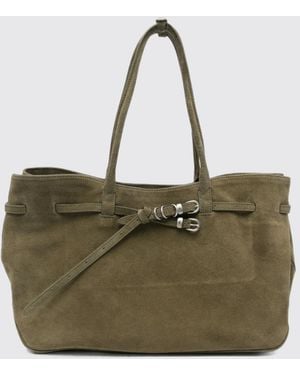 Marge Sherwood Sac D'Épaule Grandma En Cuir De Veau Suédé Avec Double Anse - Vert