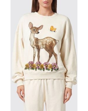 Philipp Plein Sudadera De Cuello Redondo Relaxed Fit De Algodón Con Estampado Gráfico Y Strass - Neutro