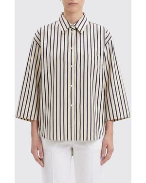 Sara Roka Striped Cotton Shirt - White