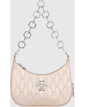 Philipp Plein Rhinestone Satin Bag - White
