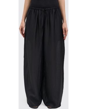 Entire studios Vento Wide Leg Tencel Blend Pants - Black