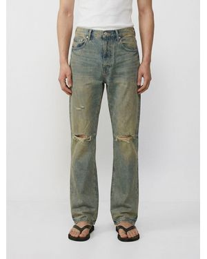 Purple Hadley Vintage Straight Distressed Denim Jeans - Green