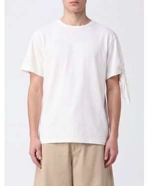 JW Anderson Short-Sleeved Cotton T-Shirt With Crew Neck And Knot Detail - White
