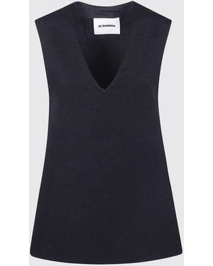 Jil Sander "V Neck Sleeveless" Top - Black