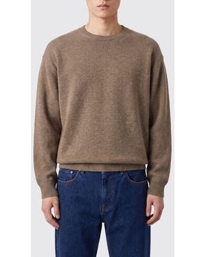 Jil Sander Wool And Cashmere Crewneck Sweater With Ribbed Trims - Blue