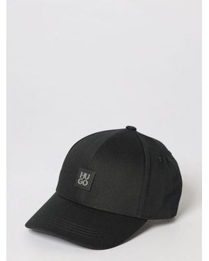 HUGO Cotton Hat With Applied Logo - Black
