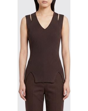 Roberto Collina Cut-Out Viscose Top - Purple