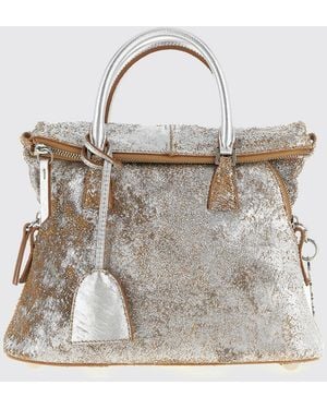 Maison Margiela 5Ac Used Laminated Suede Bag - Grey