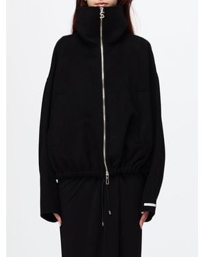 Sportmax Wool Bomber Jacket With High Neck And Zip Fastening - Blue