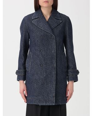 Fendi Double-Breasted Cotton Denim Jacket - Blue