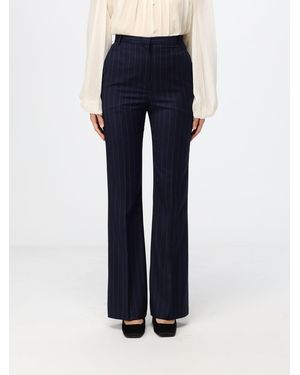 Hanita Pinstriped Straight-Leg Pants - Blue