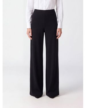 Norma Kamali High-Waisted Elasticated Wide-Leg Jersey Pants - Blue