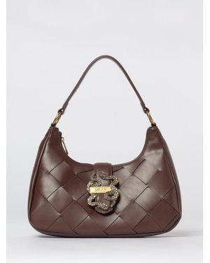 Just Cavalli Woven Faux Leather Hobo Bag - Brown