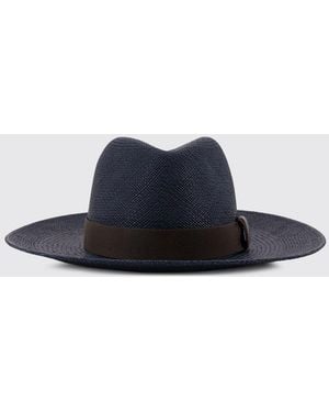 Brunello Cucinelli Raffia Hat With Ribbon - Blue