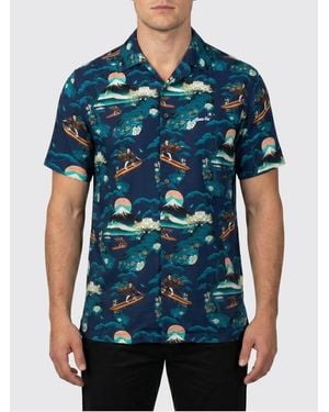 Mauna Kea Printed Viscose Casual Shirt - Blue