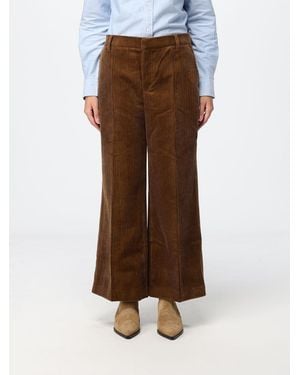 FRAME Swing Mid-Rise Wide Leg Corduroy Pants - Brown