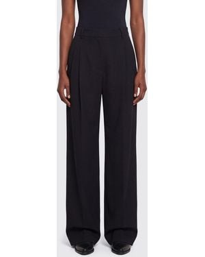 Stella McCartney High-Waisted Wool Palazzo Trousers With Pleats - Black