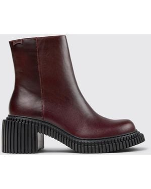 Camper Pix London Leather Ankle Boots - Purple