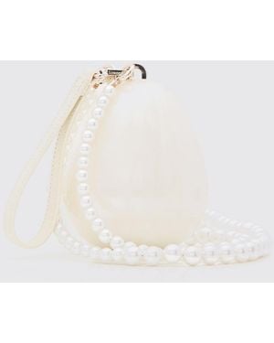 Simone Rocha Bolso Pearl Micro Egg De Resina - Blanco