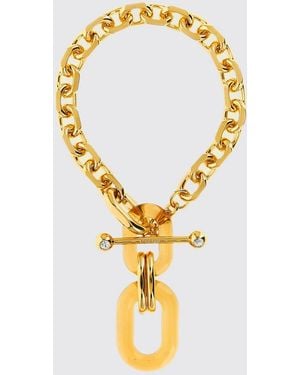 Rabanne Collar Gargantilla De Latón Y Resina Con Logo Grabado - Metálico
