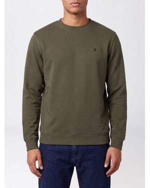 Dondup Sudadera De Algodón Con Cuello Redondo Y Logo En Contraste - Verde